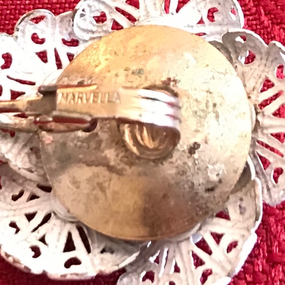 Marvella Vintage Clip-On Earrings with Rhinestones - Picture 3 of 3